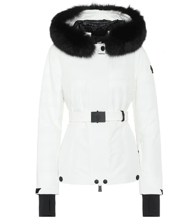 Shop Moncler Laplance Fur-trimmed Ski Jacket In White