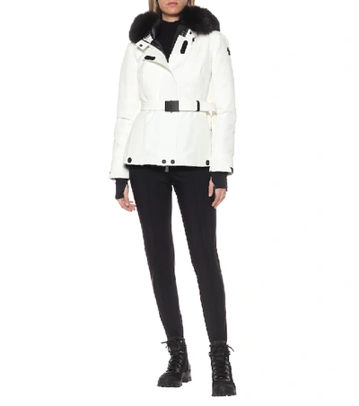 Shop Moncler Laplance Fur-trimmed Ski Jacket In White