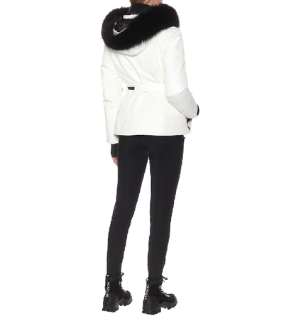 Shop Moncler Laplance Fur-trimmed Ski Jacket In White