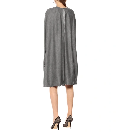 Shop Burberry Wool-jersey Midi Dress In Grey