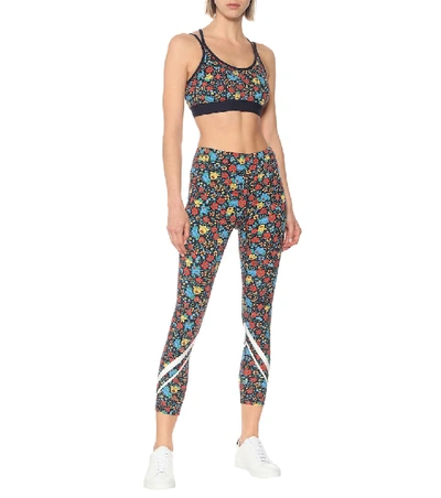 Shop Tory Sport Floral Sports Bra In Multicoloured