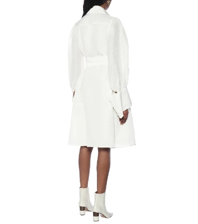 Shop Ellery Antigua Linen-blend Shirt Dress In White