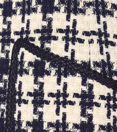 Shop Gucci Houndstooth Tweed Wool-blend Jacket In Beige