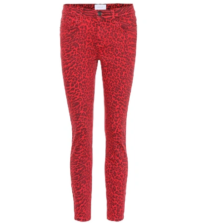 Shop Current Elliott Stiletto Mid-rise Skinny Jeans In Red