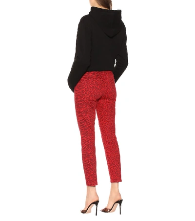 Shop Current Elliott Stiletto Mid-rise Skinny Jeans In Red