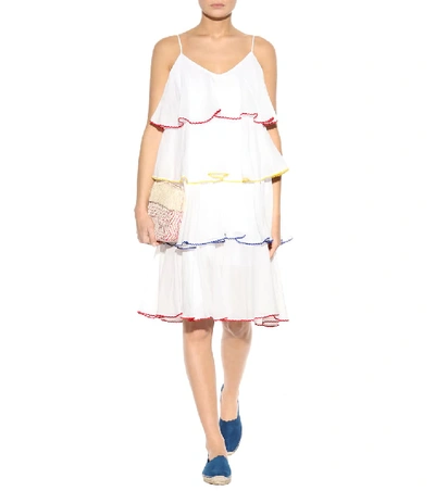 Shop Lisa Marie Fernandez Imaan Tier Flounce Cotton Dress In White