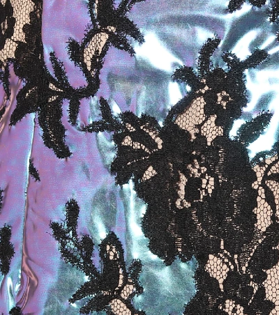 Shop Christopher Kane Floral-lace Minidress In Blue