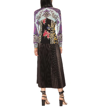 Shop Etro Instarsia Silk And Cashmere Sweater In Multicoloured