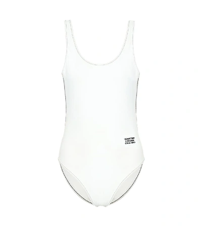 Shop Burberry Cleddau Swimsuit In White