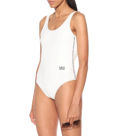 Shop Burberry Cleddau Swimsuit In White