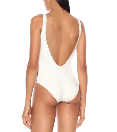 Shop Burberry Cleddau Swimsuit In White