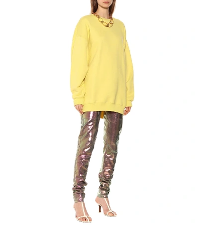 Shop Acne Studios Cotton-blend Jersey Sweatshirt In Yellow