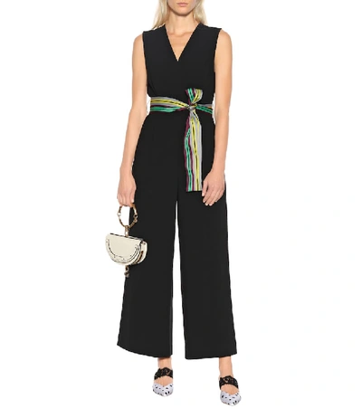 Shop Diane Von Furstenberg Belted Faux-wrap Jumpsuit In Black