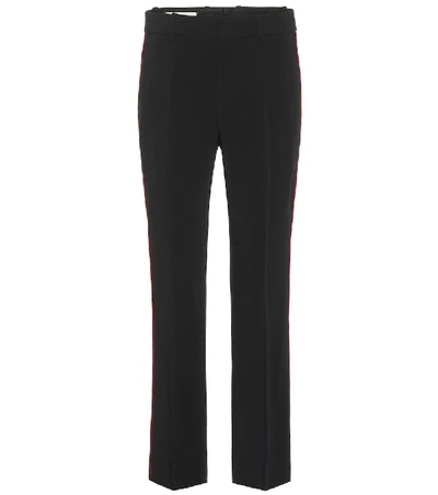 Shop Gucci Striped Crêpe Pants In Black