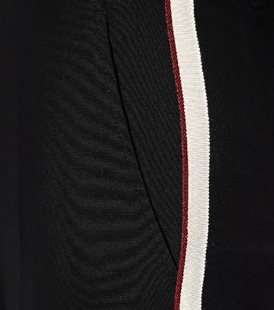 Shop Gucci Striped Crêpe Pants In Black