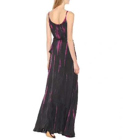 Shop Anna Kosturova Tie-dye Silk Maxi Dress In Black