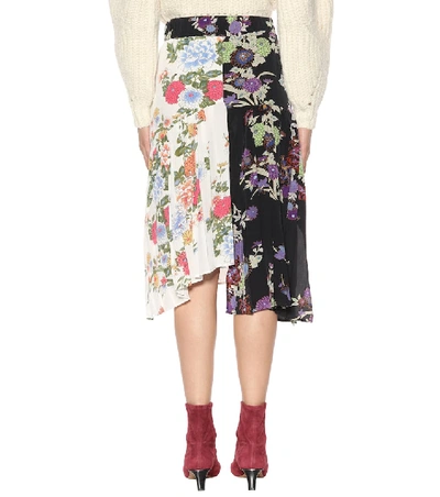 Shop Isabel Marant Inaya Floral-printed Silk Skirt In Multicoloured