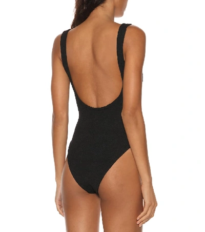 Hunza G Domino Seersucker Swimsuit In Black