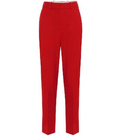 Shop Racil Michael High-rise Wool Pants In Red