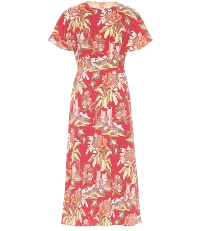 Shop Peter Pilotto Printed Midi Dress In Red