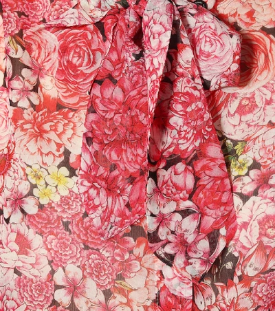 Shop Giambattista Valli Floral Silk Blouse In Pink
