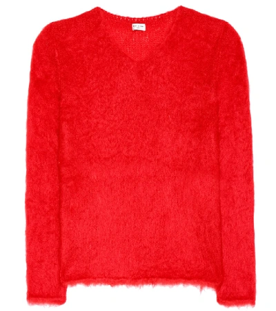Shop Saint Laurent Mohair-blend Sweater In Red