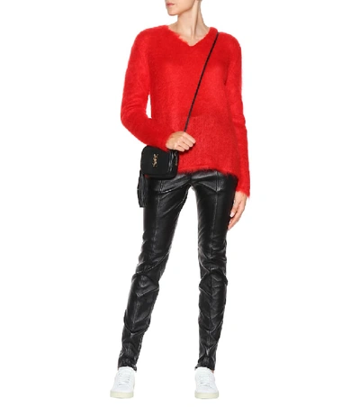 Shop Saint Laurent Mohair-blend Sweater In Red