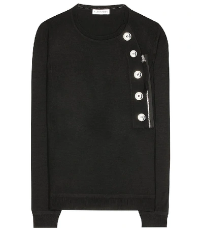 Shop Altuzarra Collier Embellished Wool Sweater In Black
