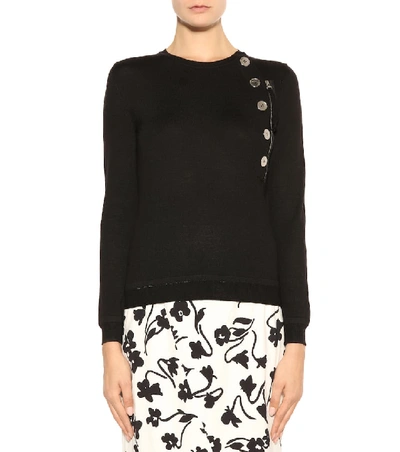 Shop Altuzarra Collier Embellished Wool Sweater In Black