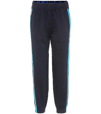 Shop Lndr Mischief Printed Cotton Trackpants In Blue