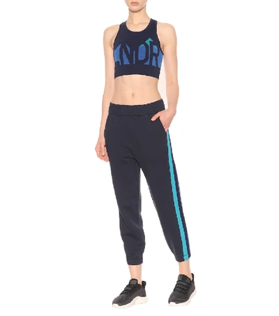 Shop Lndr Mischief Printed Cotton Trackpants In Blue