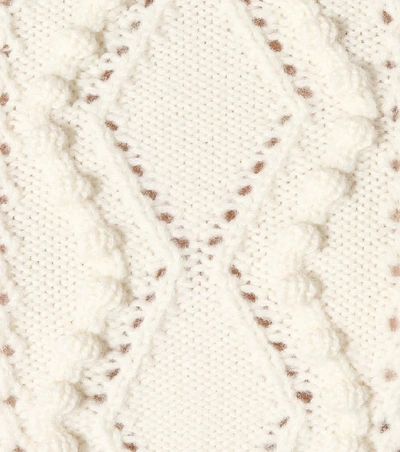 Shop Valentino Cropped Off-the-shoulder Wool Sweater In White