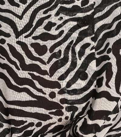 Shop Saint Laurent Zebra-print Wool Shirt In Black