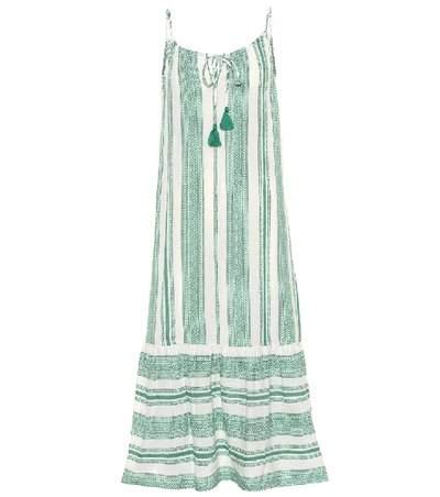 Shop Velvet Lynda Patterned Cotton Midi Dress In Green