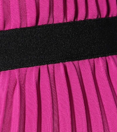 Shop Balenciaga Pleated Crêpe Skirt In Pink