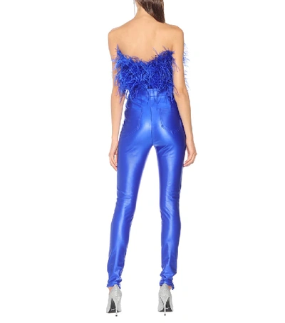 Shop Attico Disco High-rise Skinny Pants In Blue