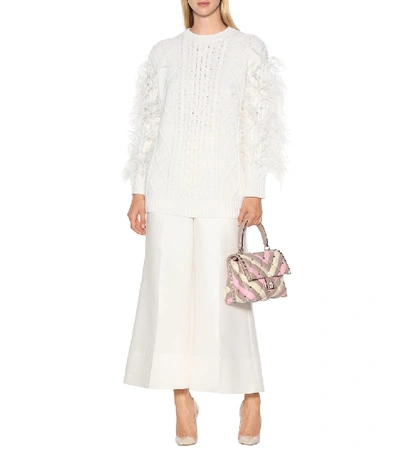 Shop Valentino Virgin Wool Sweater In White