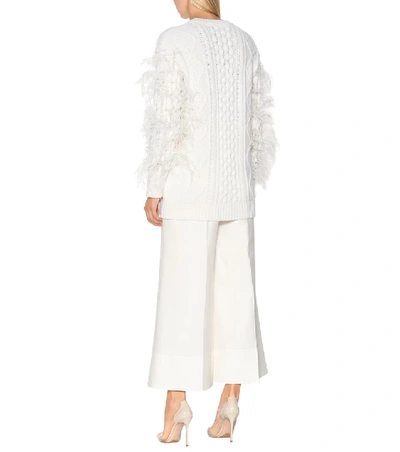 Shop Valentino Virgin Wool Sweater In White