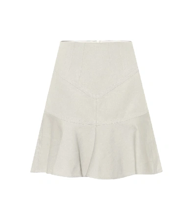 Shop Isabel Marant Kelly Cotton And Linen Skirt In Grey