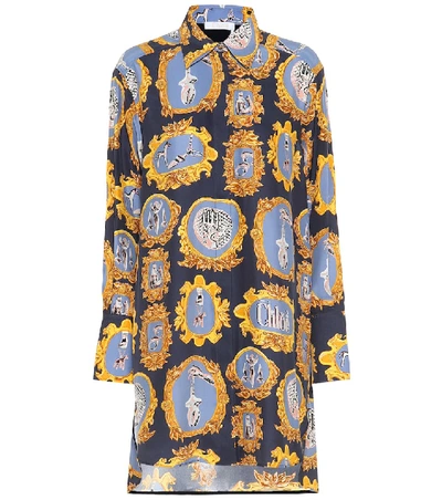 Shop Chloé Printed Silk Dress In Multicoloured