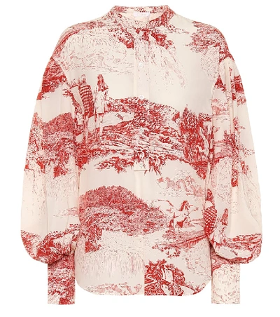 Shop Chloé Printed Silk Blouse In Red