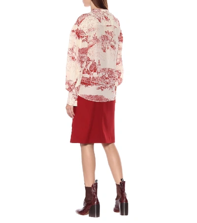 Shop Chloé Printed Silk Blouse In Red