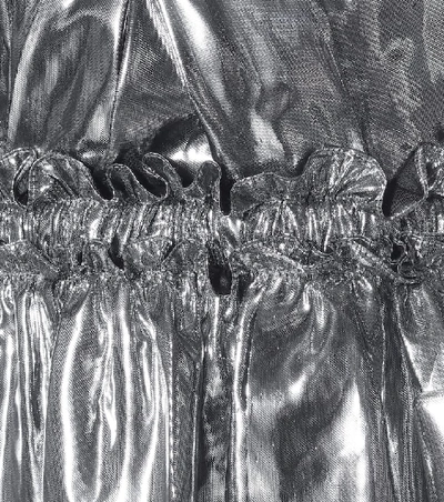 Shop Isabel Marant Kary Metallic Silk-blend Minidress In Silver