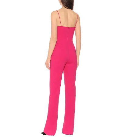 Shop David Koma Macramé-trimmed Cady Jumpsuit In Pink
