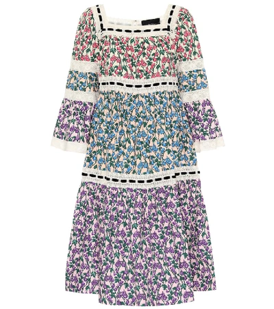 Shop Marc Jacobs Floral Cotton Midi Dress In Multicoloured