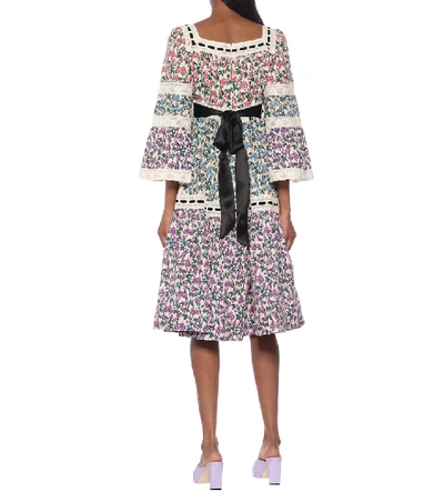 Shop Marc Jacobs Floral Cotton Midi Dress In Multicoloured