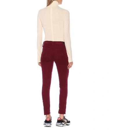 Shop Ag The Legging Ankle Corduroy Skinny Jeans In Red