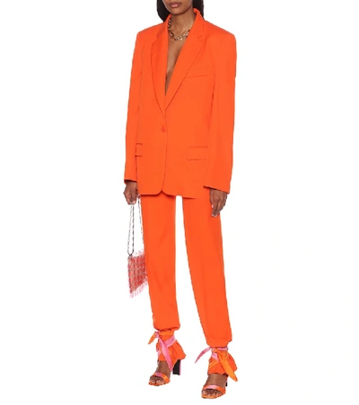 Shop Attico Wool-blend Blazer In Orange