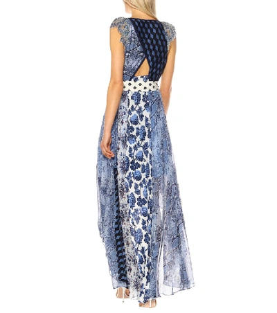 Shop Diane Von Furstenberg Ava Printed Silk Dress In Blue