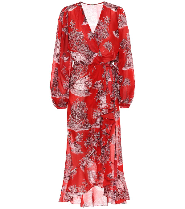 red cotton wrap dress